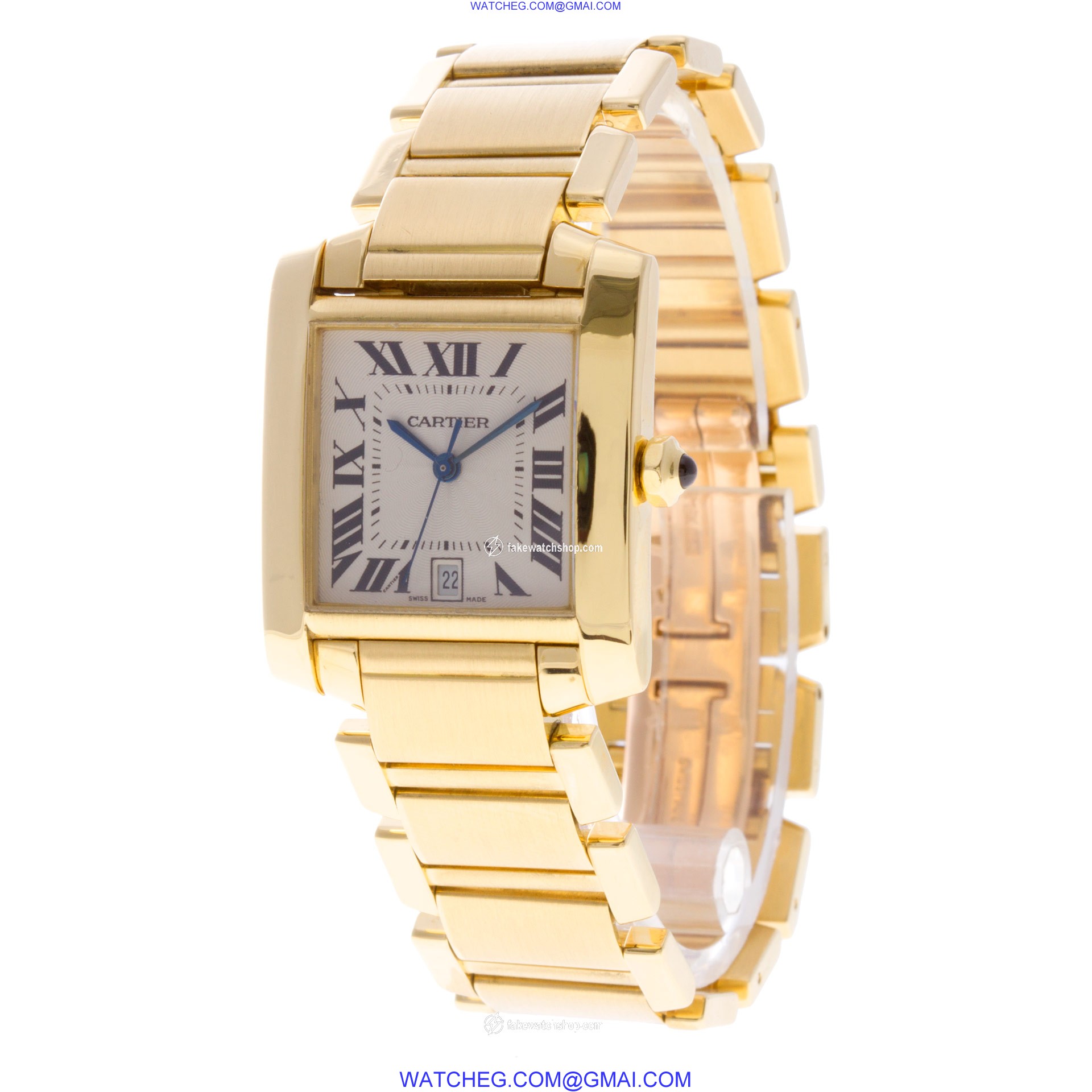 Cartier W5001R2 Fine Pre-owned Cartier Watch Tank Francaise Automatic Male 18k yellow gold 3