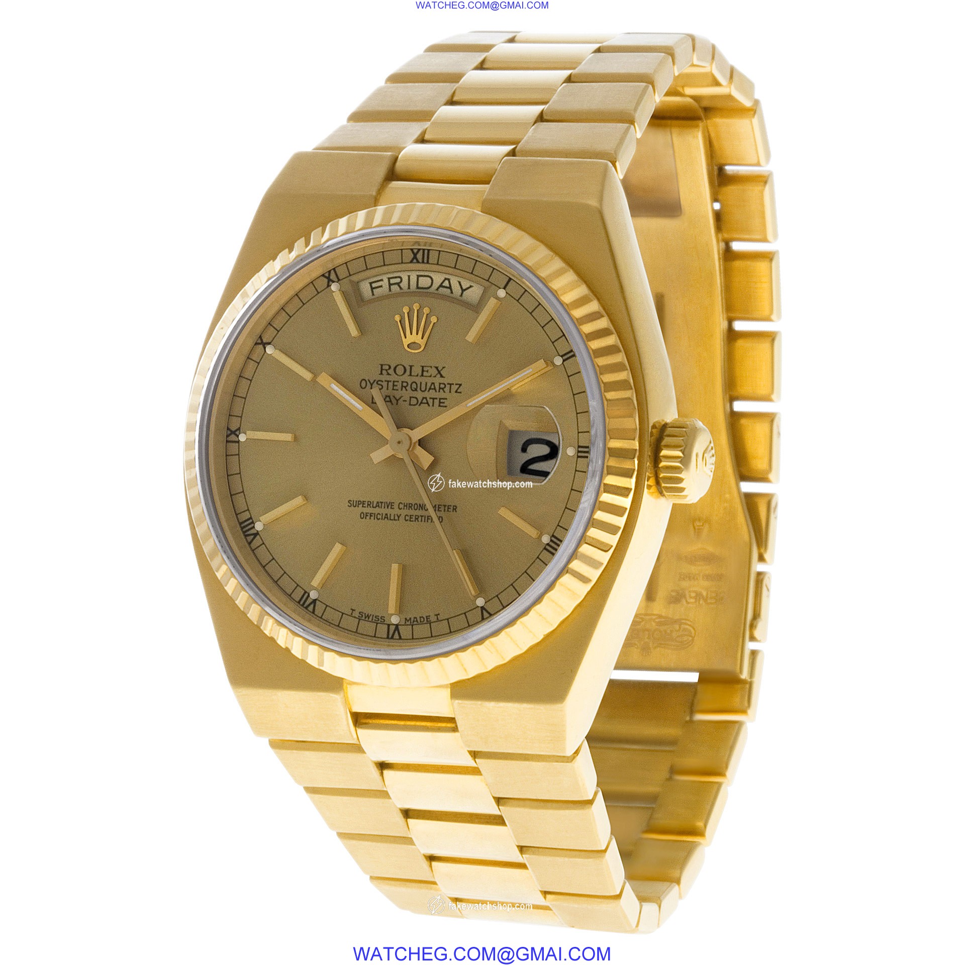Rolex 19018 Oysterquartz Day Date Quartz Male 18k Yellow Gold 3