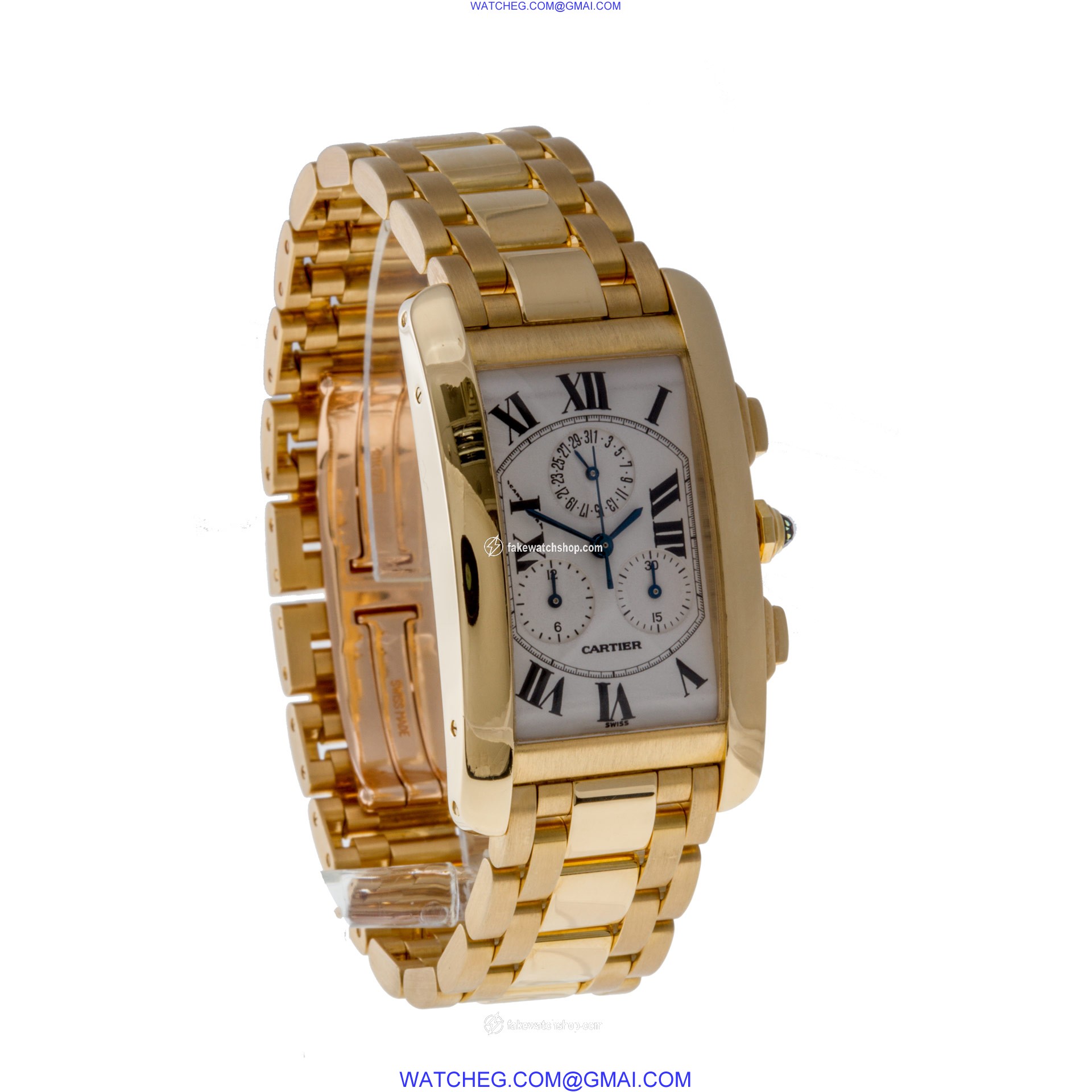 Cartier W2601156 Tank American Quartz Male 18k yellow gold 3
