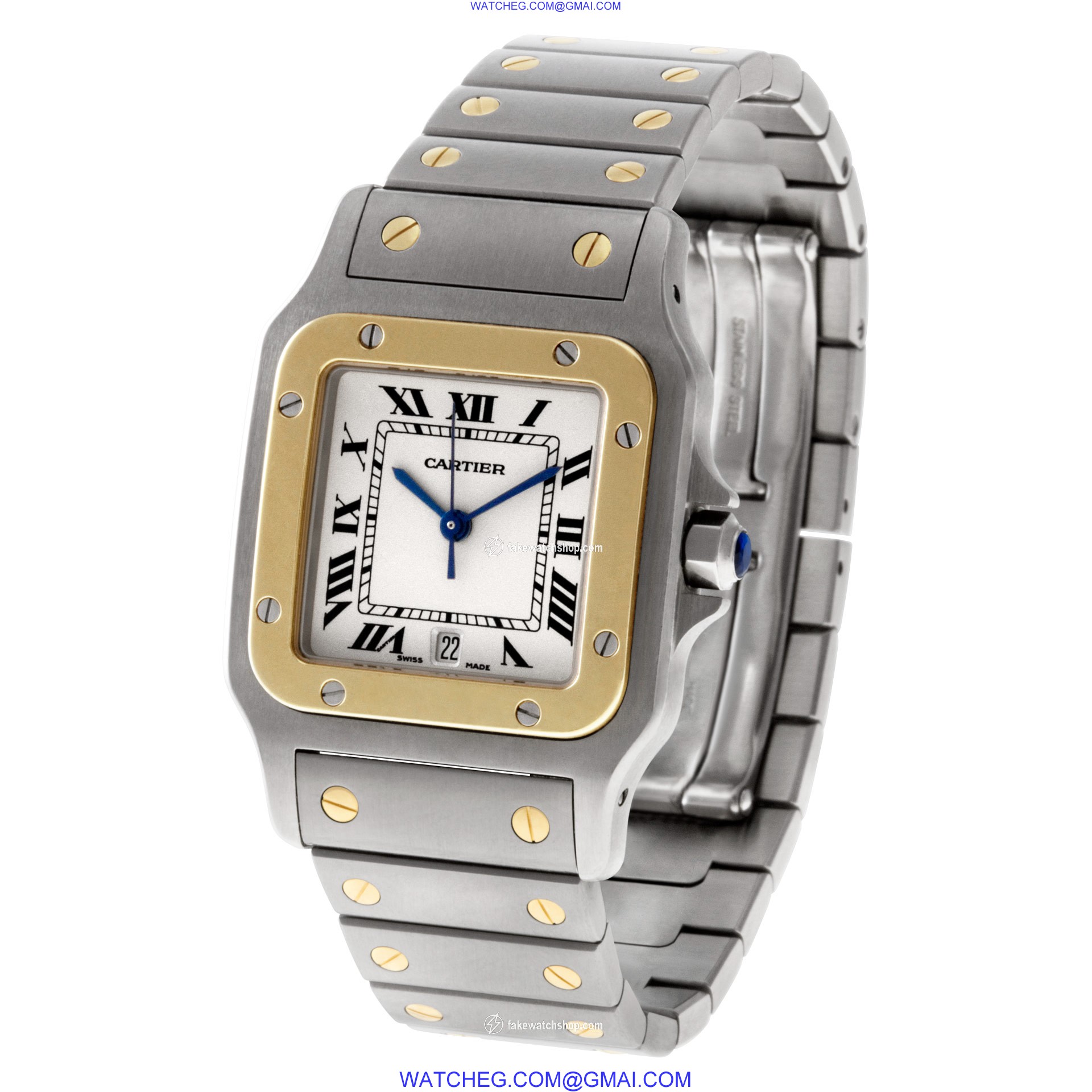 Cartier 1566 Santos Quartz Unisex 18k gold & Stainless Steel 3