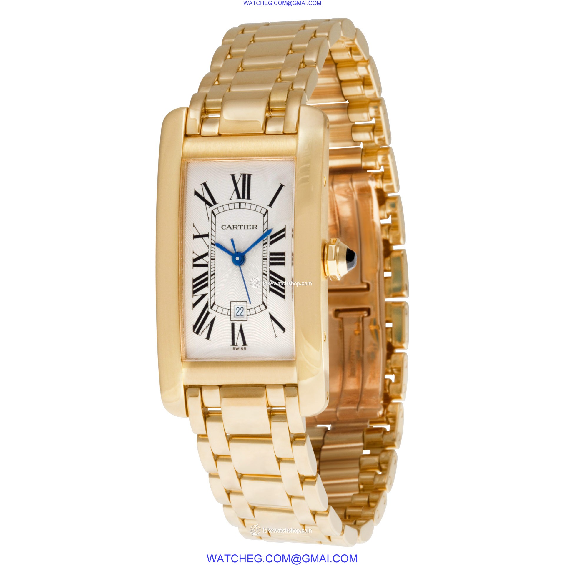 Cartier 1725 Tank American Automatic Unisex 18k yellow gold 3
