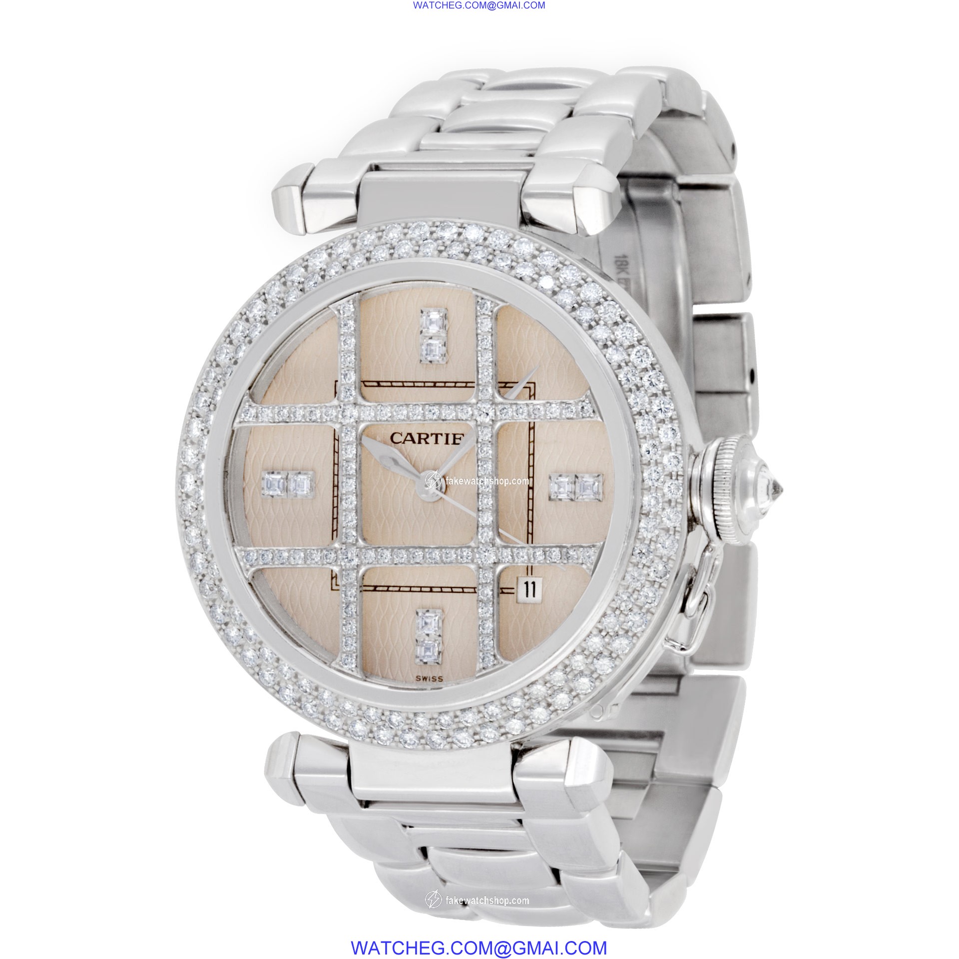 Cartier 2358 Pasha 38 Automatic Unisex 18k White Gold 3
