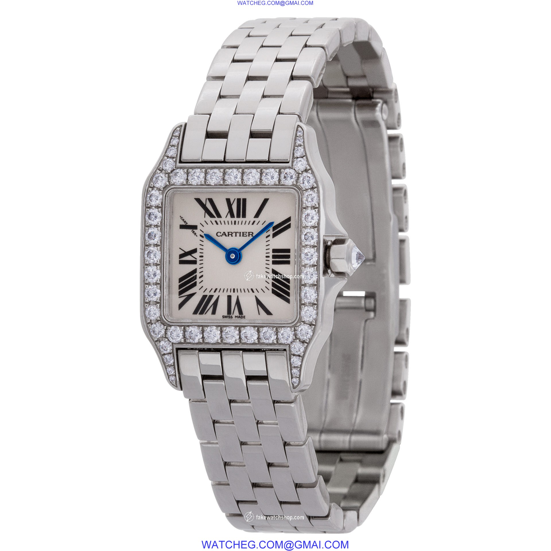Cartier WF9003Y8 Santos Demoiselle Quartz Female 18k White Gold 3
