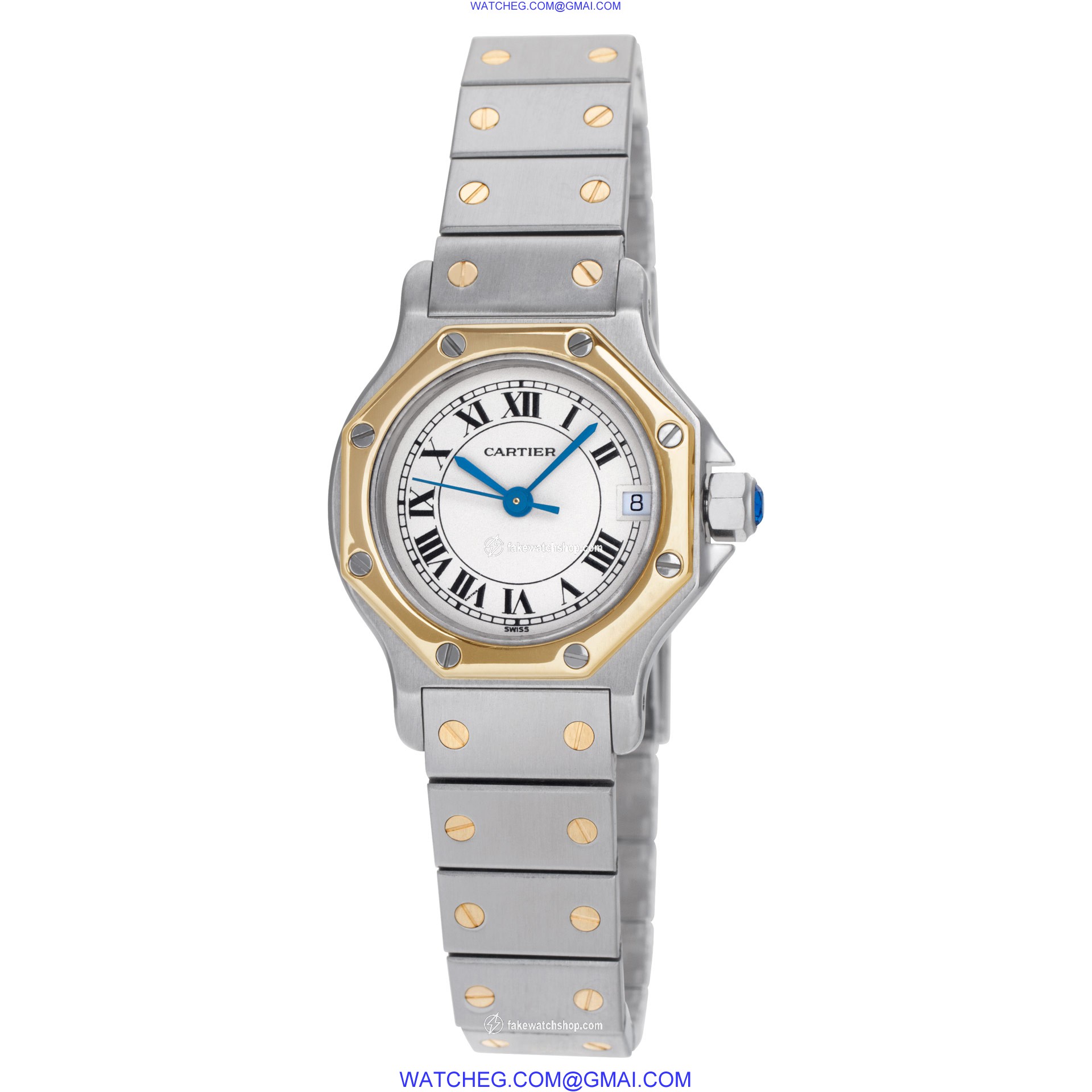 Cartier 16014 Santos Quartz Unisex 18k gold & Stainless Steel 3