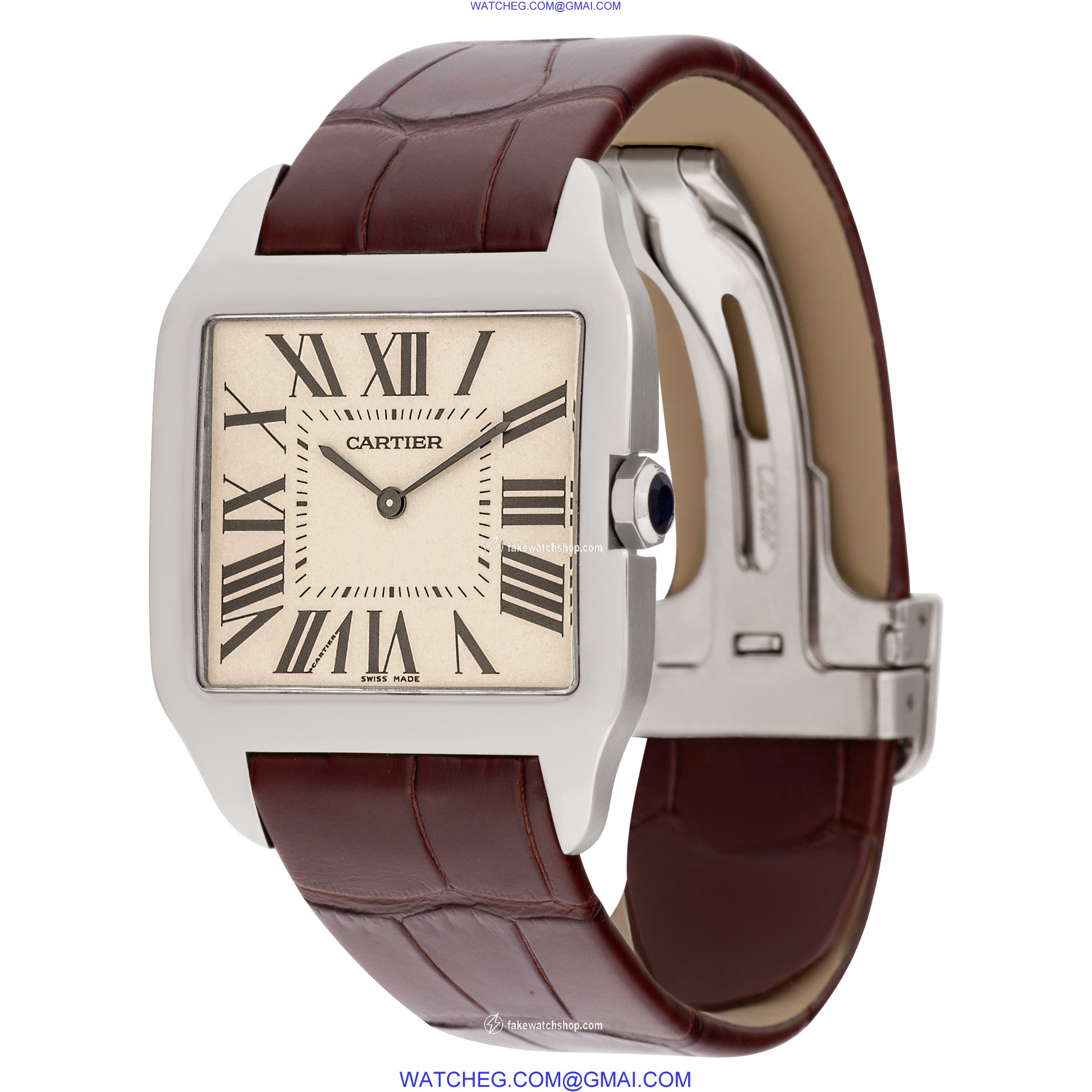 Cartier W2007051 Santos Dumont Manual Male 18k White Gold 3