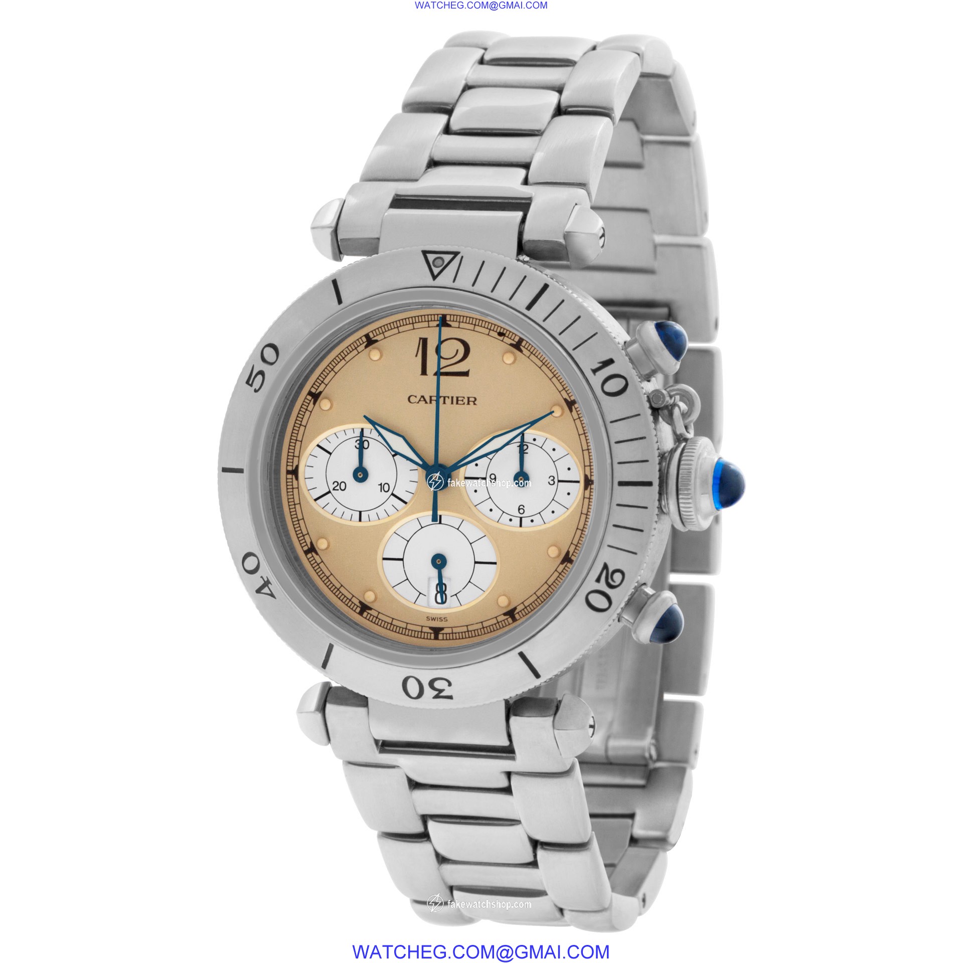 Cartier W31004H3 Pasha Chronograph Quartz Male Stainless Steel 3