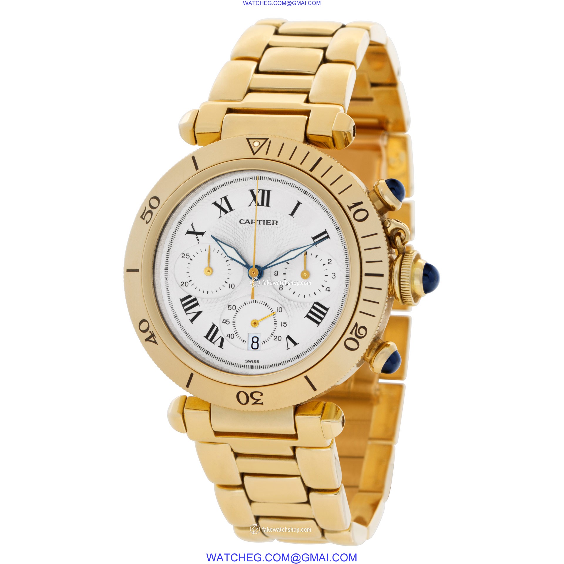 Cartier w30009D1 Pasha 38 Quartz Male 18k yellow gold 3
