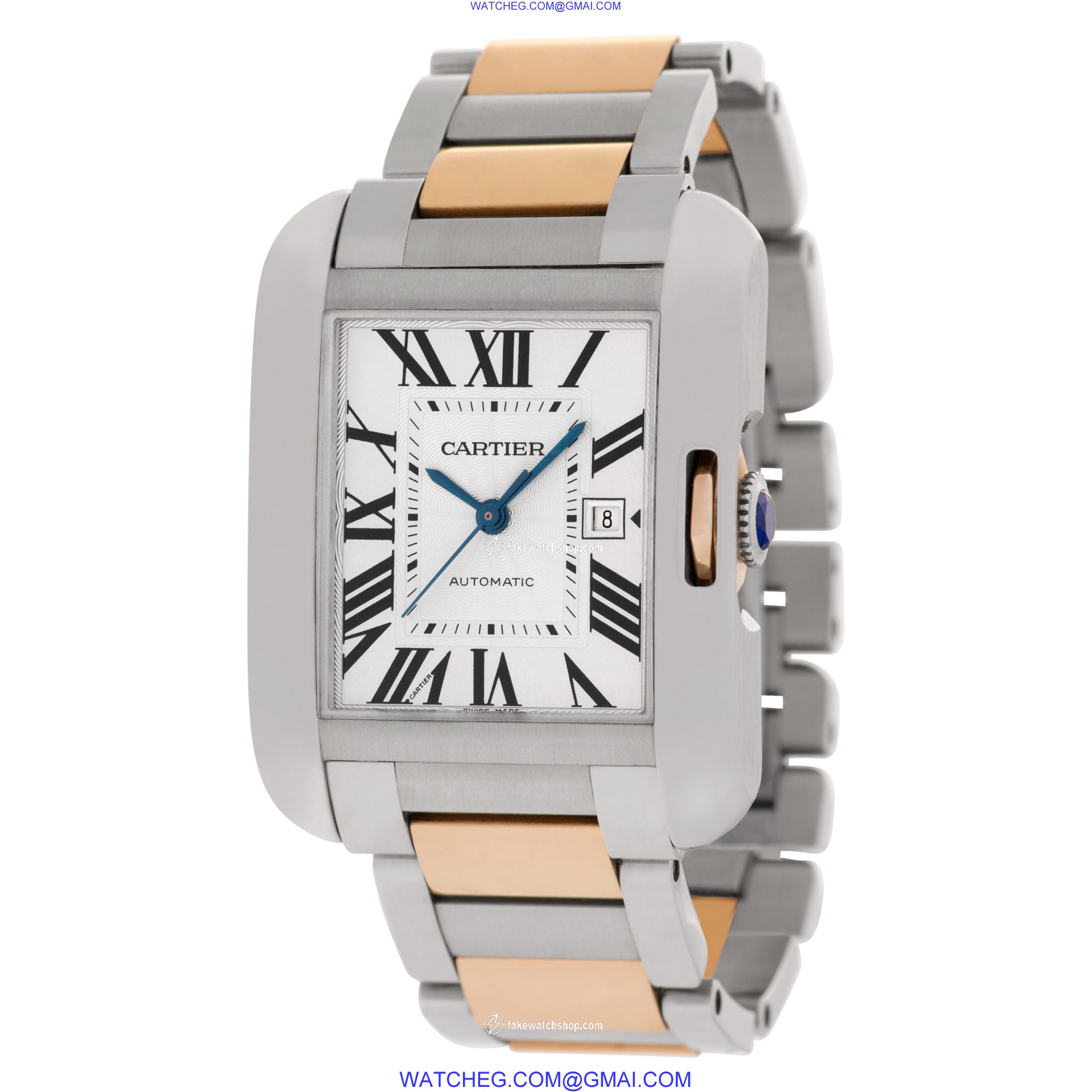 Cartier W5310037 Tank Anglaise Automatic Unisex 18k rose gold & stainless steel 3