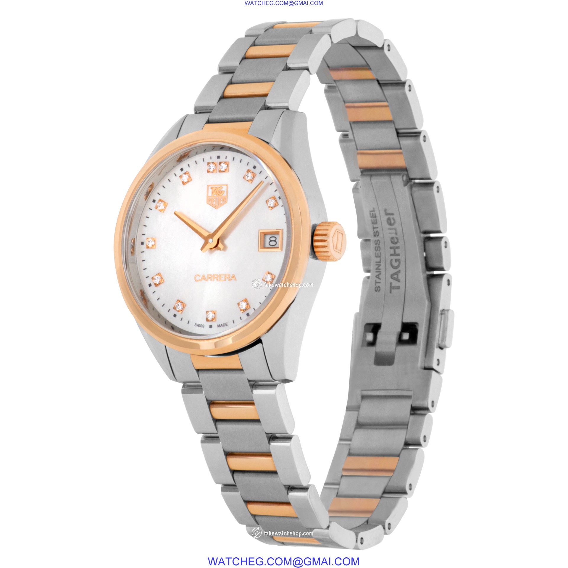Tag Heuer WAR1352.BD0779 Carrera Quartz Female 18k rose gold & stainless steel 3