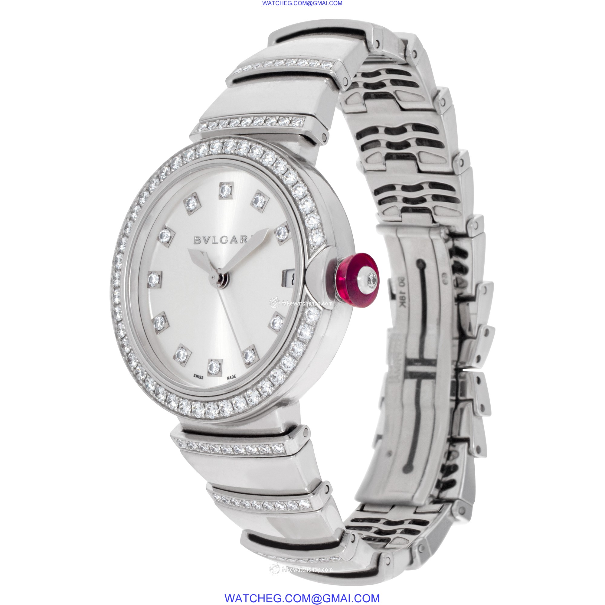 Bvlgari LU W 33 G Classic Automatic Female 18k White Gold 3