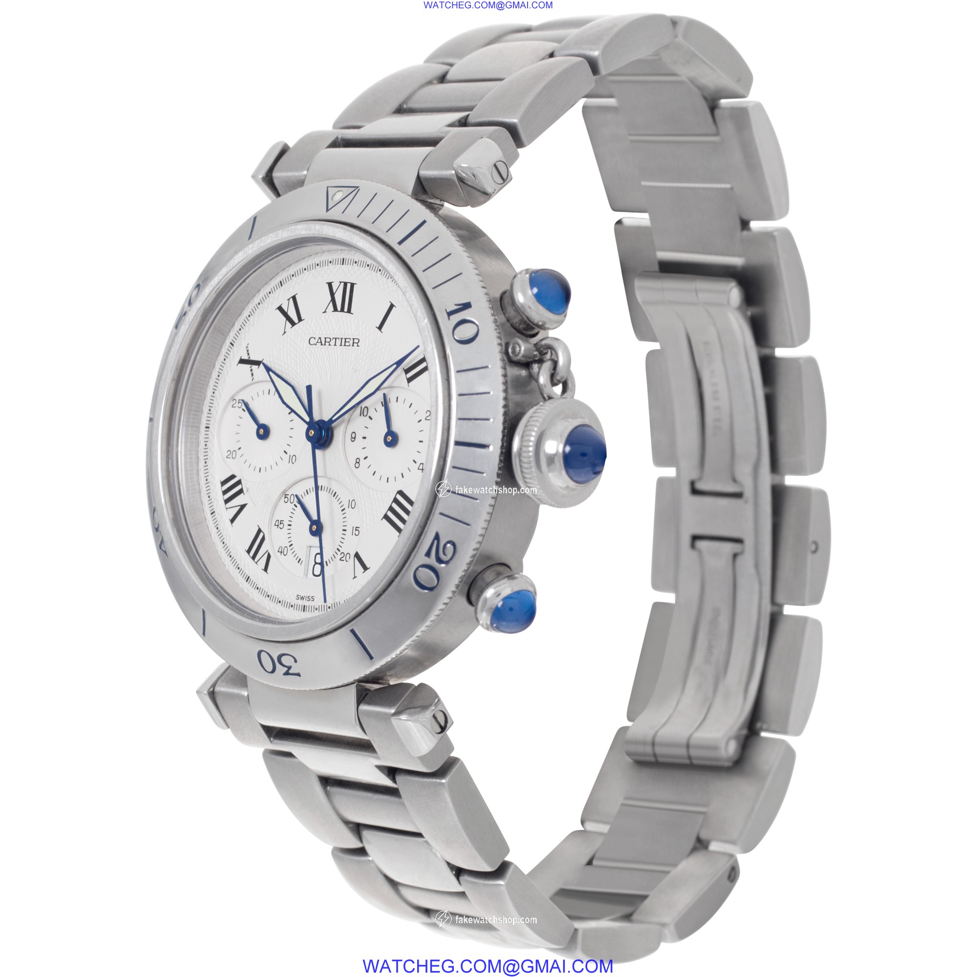 Cartier 1050 Pasha Quartz Male Stainless Steel 3