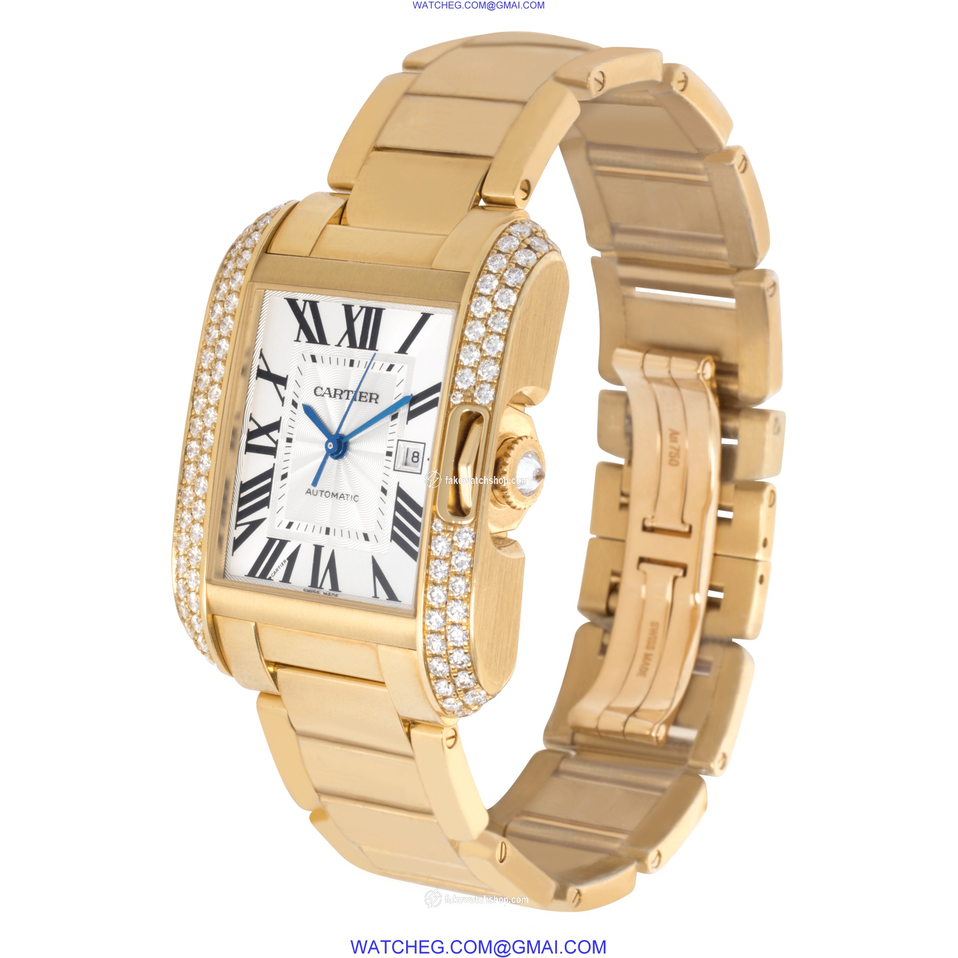 Cartier WT100003 Tank Anglaise Automatic Unisex 18k Yellow Gold 3