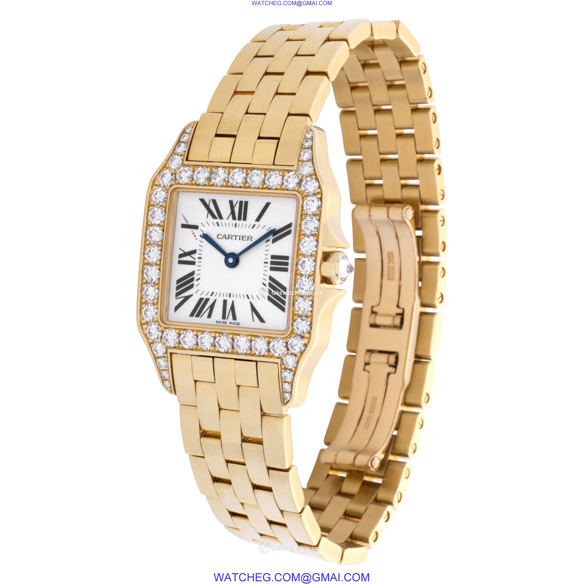 Cartier WF9002Y7 Santos Demoiselle Quartz Unisex 18k Yellow Gold 3