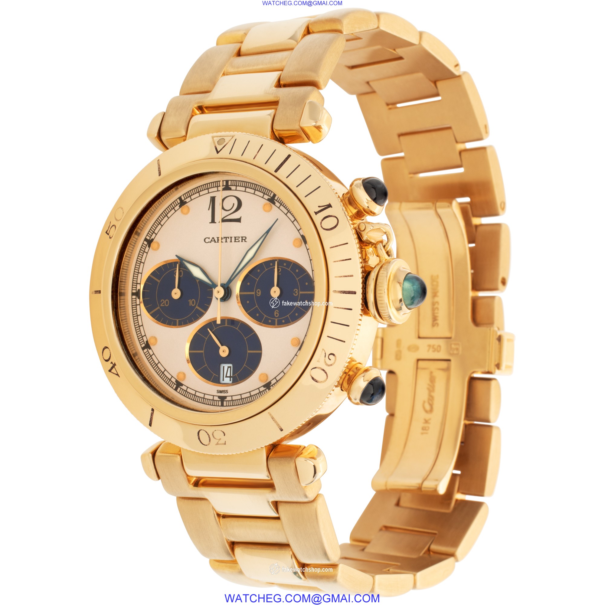 Cartier 30009 Pasha Chronograph Quartz Unisex 18k yellow gold 3