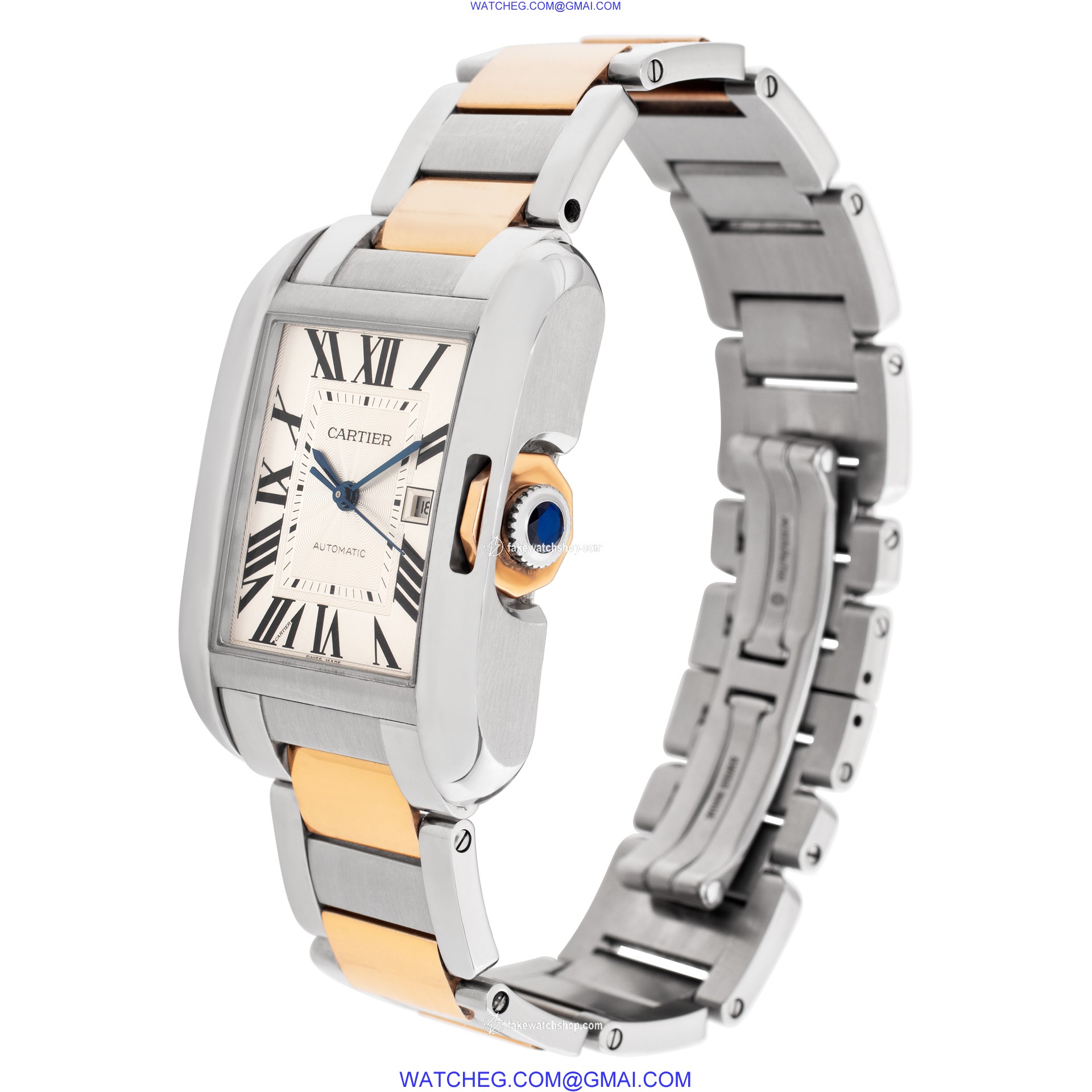 Cartier W5310037 Tank Anglaise Automatic Unisex stainless steel & rose gold 3