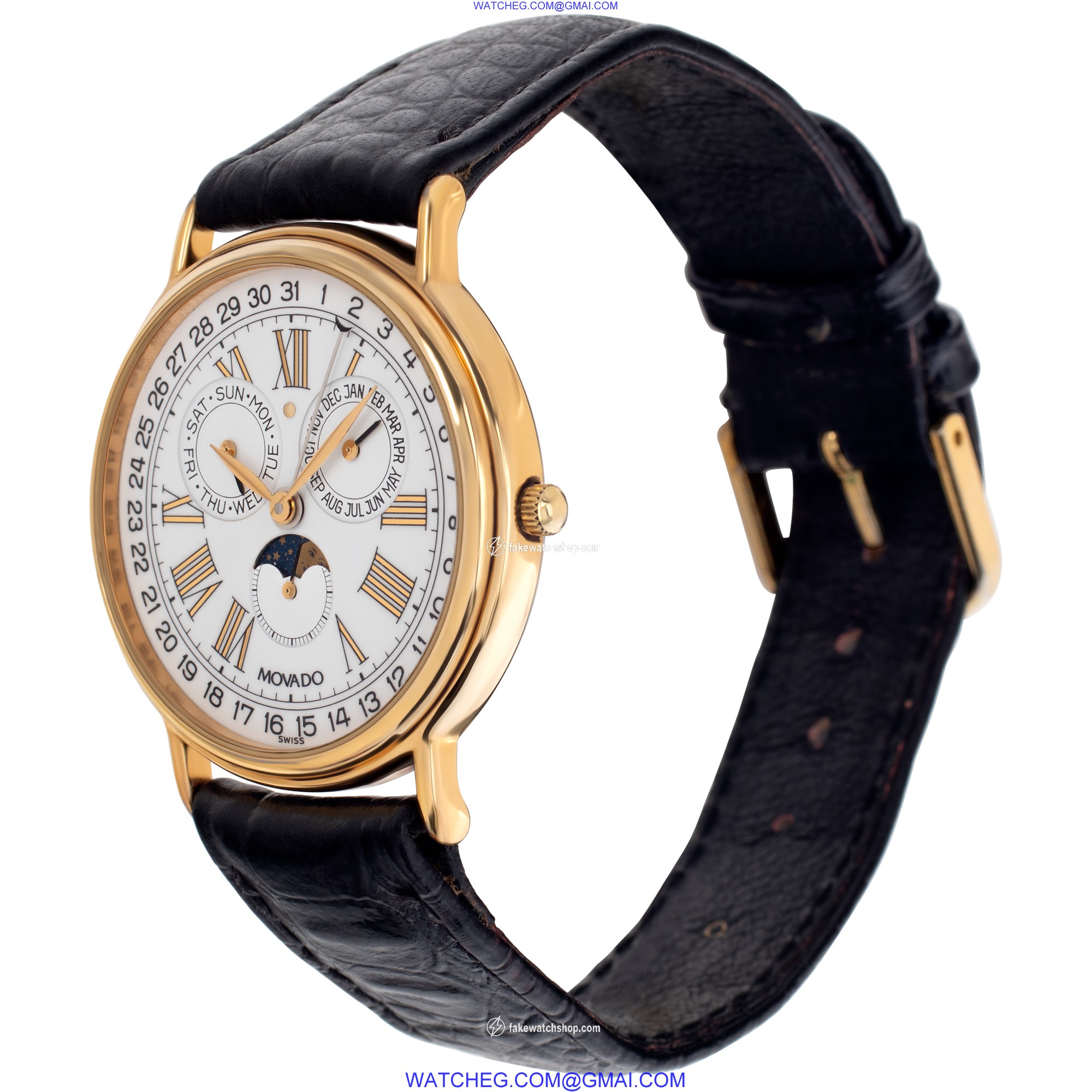 Movado 87-03-862 Annual Calendar Quartz Unisex Gold Fill 3