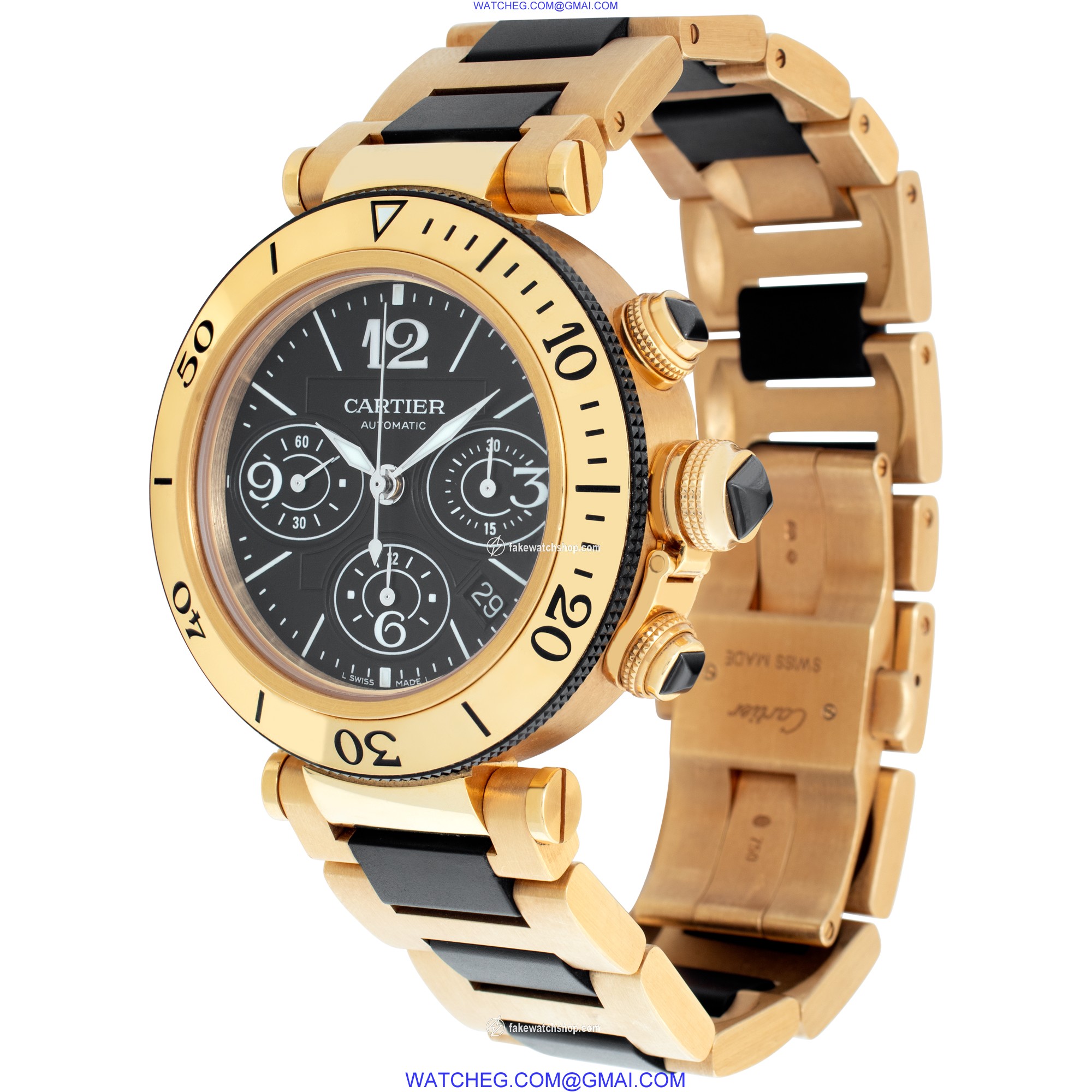 Cartier W301970M Pasha Seatimer Chrono Automatic Unisex 18k yellow gold 3