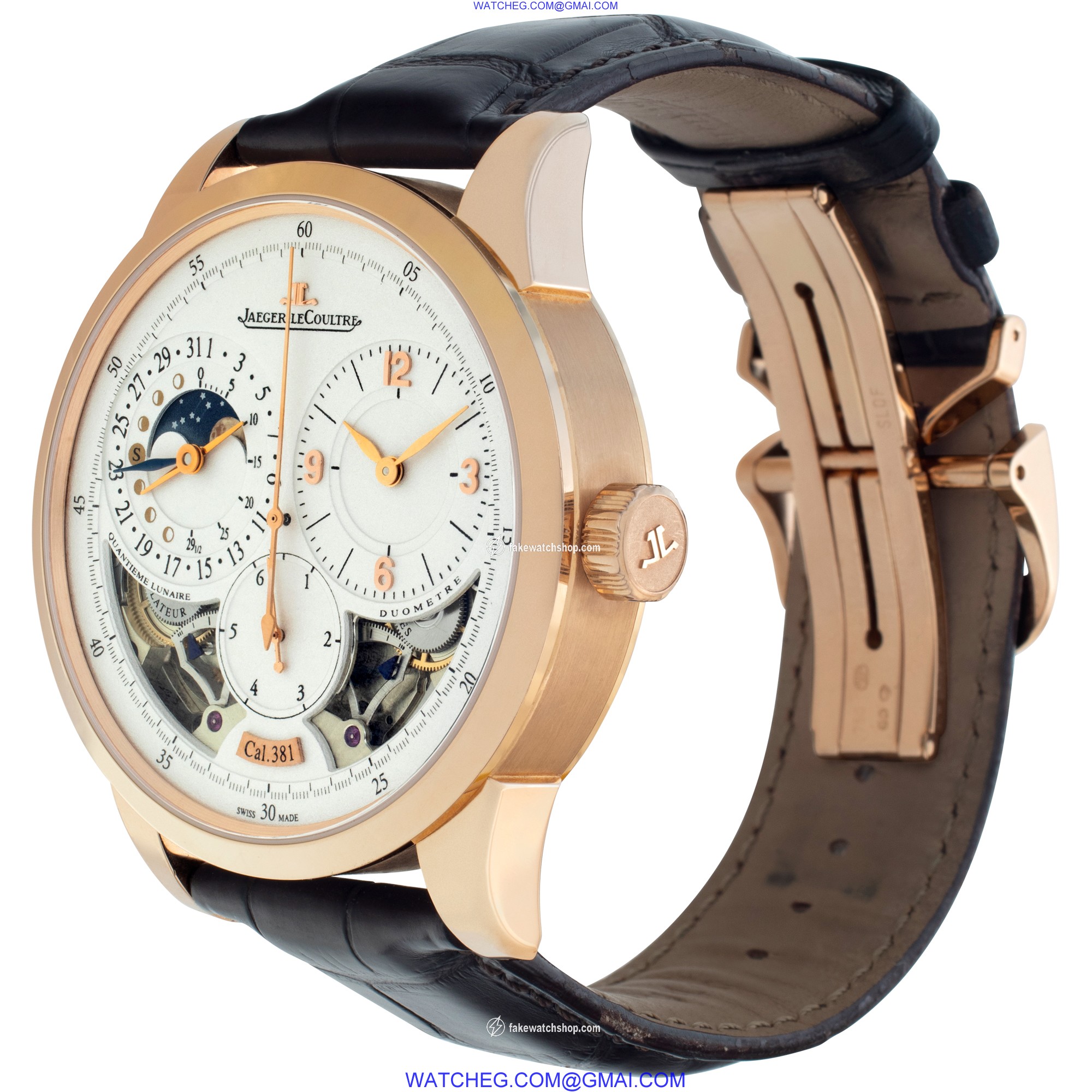 Jaeger LeCoultre 6042422 Quantieme Manual Male 18k rose gold 3