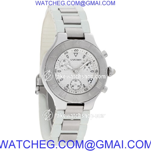 Cartier w10184U2 Chronoscaph 21 Quartz Unisex Stainless Steel 4