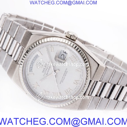 Rolex 19019 Oysterquartz Day Date Quartz Male 18k White Gold 4