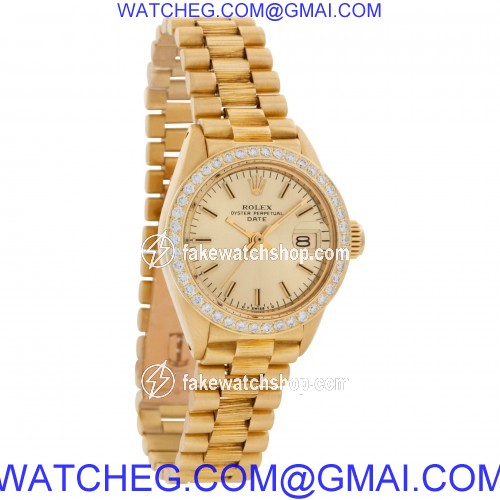 Rolex 6916 Date Automatic Female 18k yellow gold 4