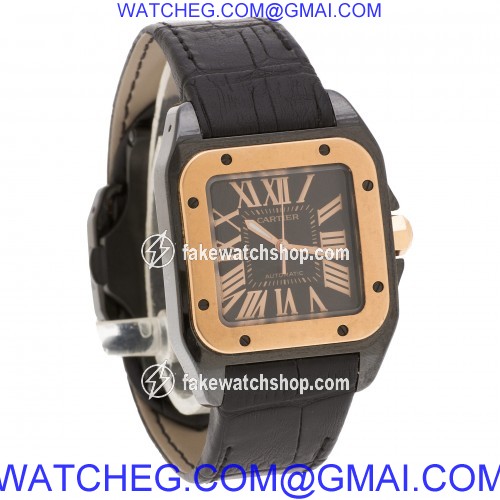 Cartier W2020007 Santos 100 Automatic Female PVD 4
