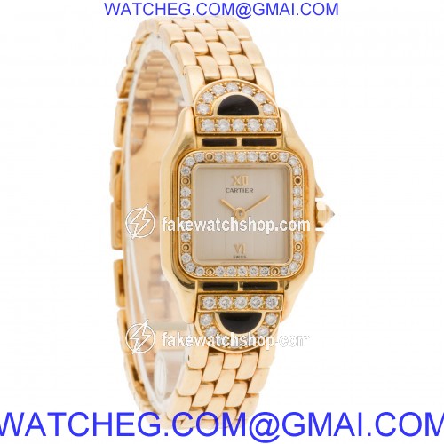 Cartier Art Deco Panthere Quartz Female 18k yellow gold 4