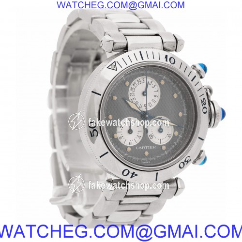 Cartier 1352-1 Pasha Chronograph Quartz Female Stainless Steel 4