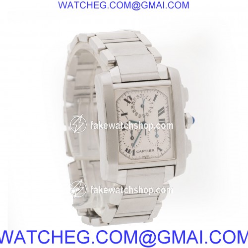 Cartier W51001Q3 Tank Francaise Quartz Male Stainless Steel 4