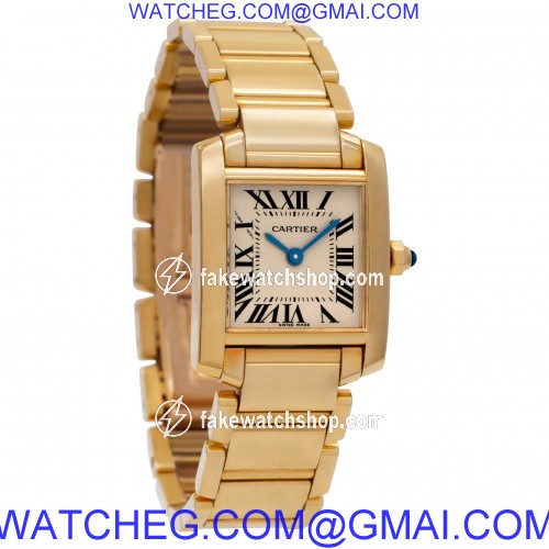 Cartier W50002N2 Tank Francaise Quartz Female 18k yellow gold 4