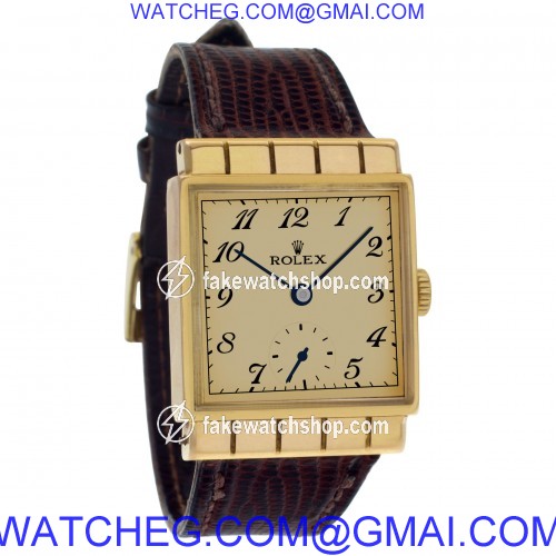 Rolex 3570 Square Manual Unisex 18k rose gold 4
