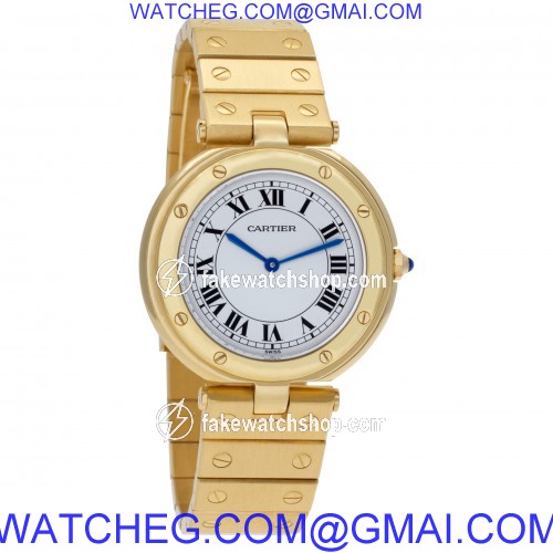 Cartier w3315 Santos Quartz Unisex 18k yellow gold 4