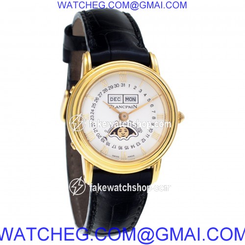 Blancpain 6395 1418 58 Leman Automatic Female 18k yellow gold 4
