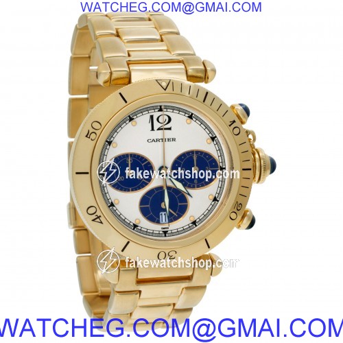 Cartier 30009 Pasha Quartz Male 18k yellow gold 4