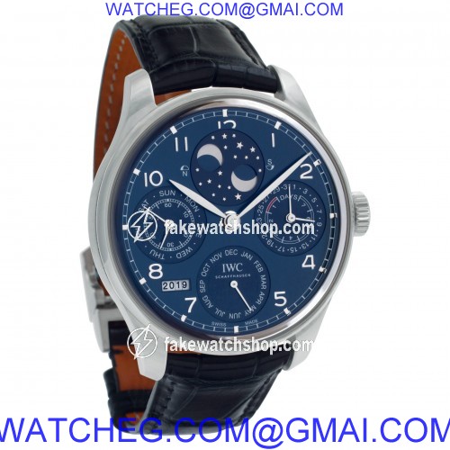 IWC iw503401 Portuguese Perpetual Automatic Male 18k White Gold 4