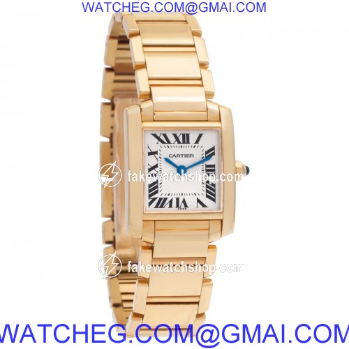 Cartier W50002N2 Tank Francaise Quartz Female 18k Yellow Gold 4