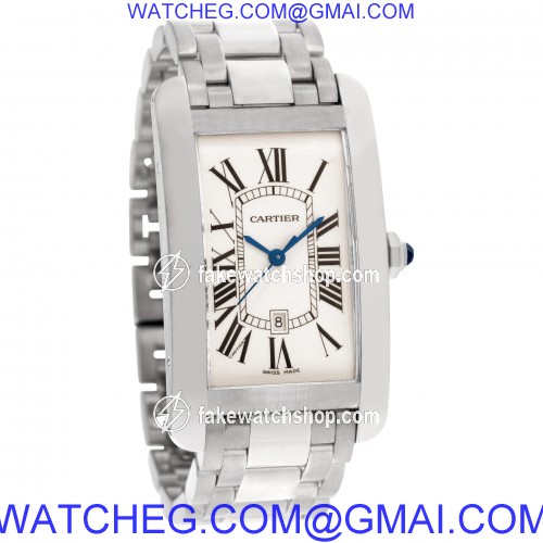 Cartier W2605511 Tank Americaine Automatic Unisex 18k White Gold 4
