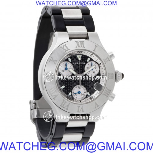 Cartier W31018H3 Chronoscaph 21 Quartz Unisex Stainless Steel 4