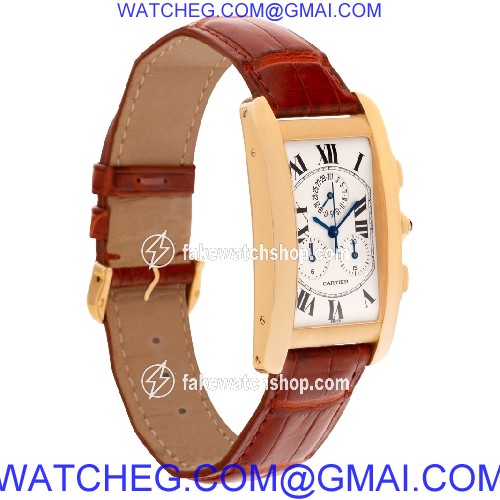 Cartier 1730 Tank Americaine Quartz Male 18k yellow gold 4
