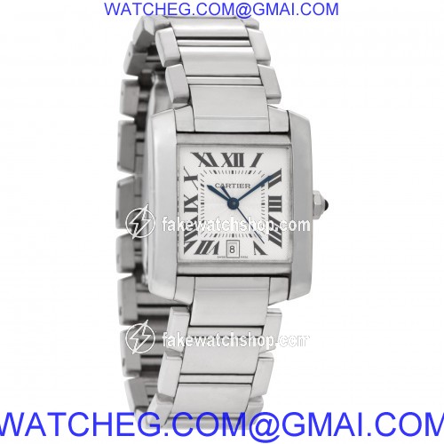 Cartier W50011S3 Tank Francaise Automatic Unisex 18k White Gold 4