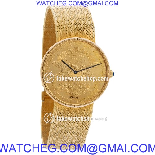 Corum 8890 $20 Coin Quartz Male 18k yellow gold 4
