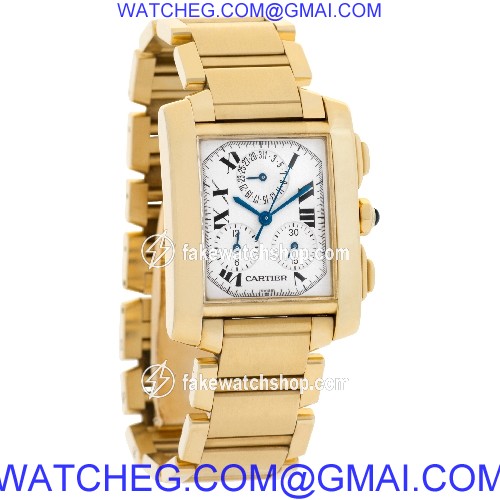 Cartier W50005R2 Tank Francaise Quartz Male 18k yellow gold 4