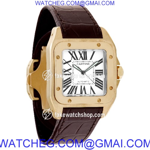 Cartier W20112Y1 Santos 100 Automatic Male 18k yellow gold 4