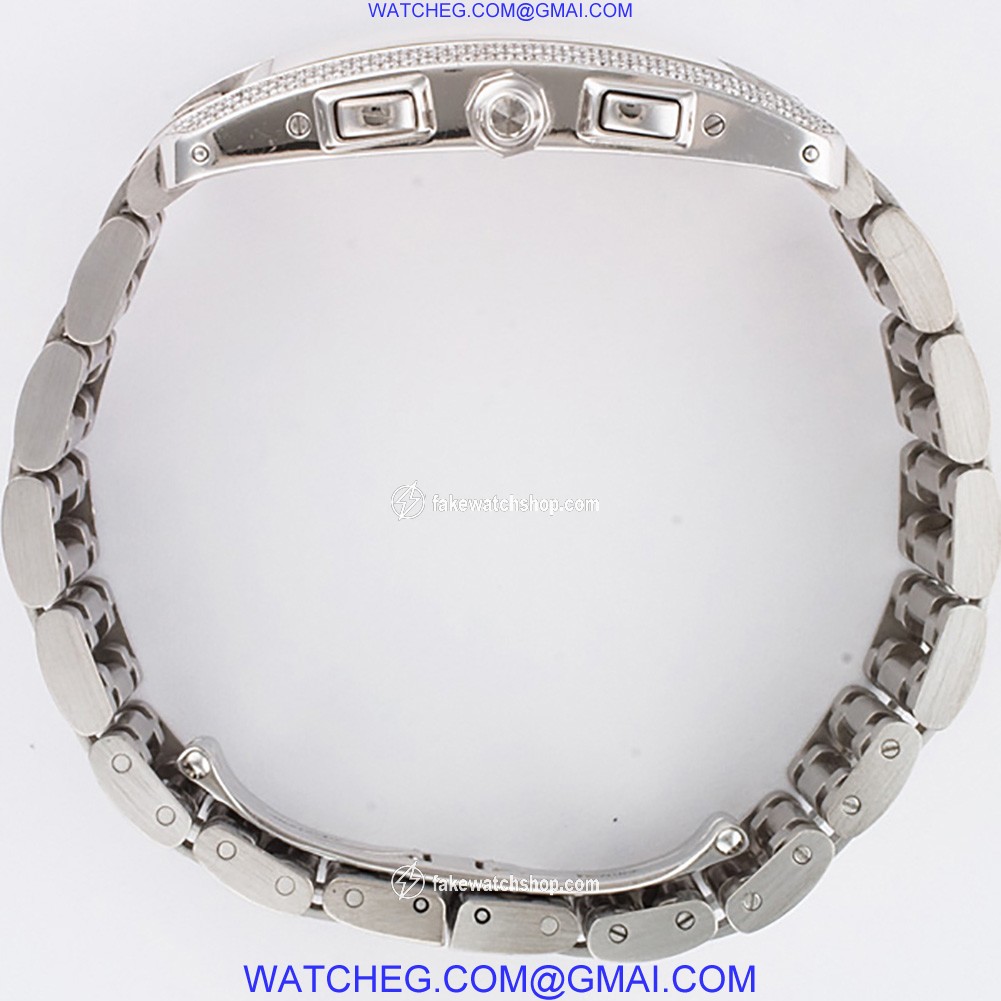 Cartier cc352173 Tank Americaine Quartz Male 18k White Gold 4