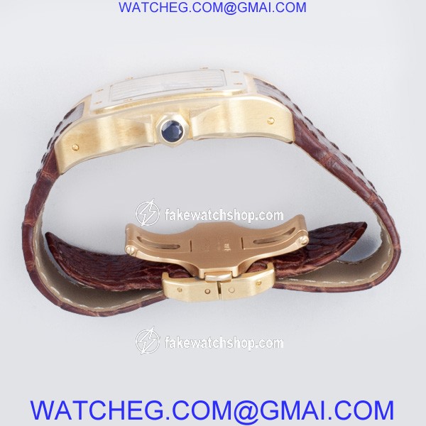 Cartier W20071Y1 Santos 100 Automatic Male 18k yellow gold 4
