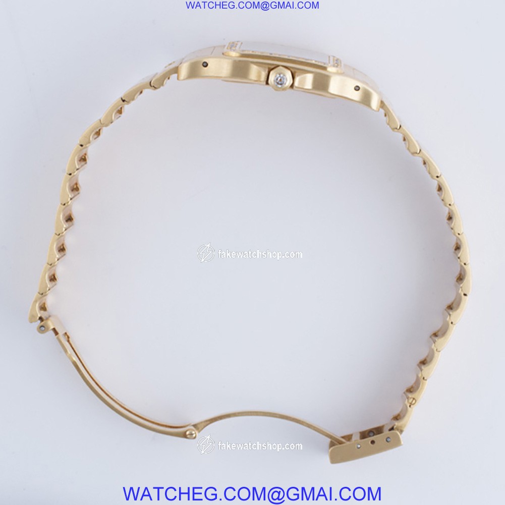 Cartier wm3001C5 Santos Quartz Unisex 18k yellow gold 4