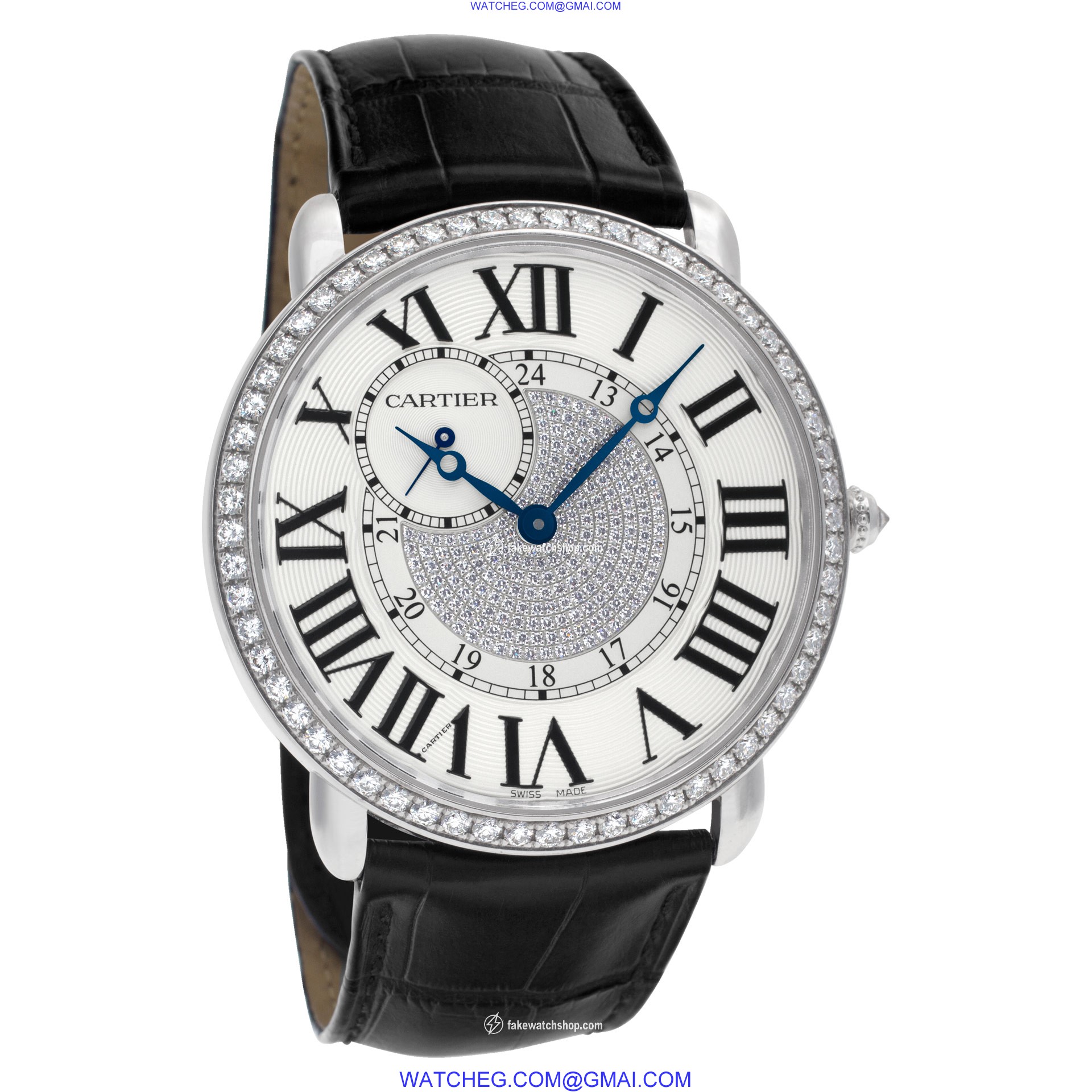 Cartier WR007004 Ronde Louis Manual Unisex 18k White Gold 4
