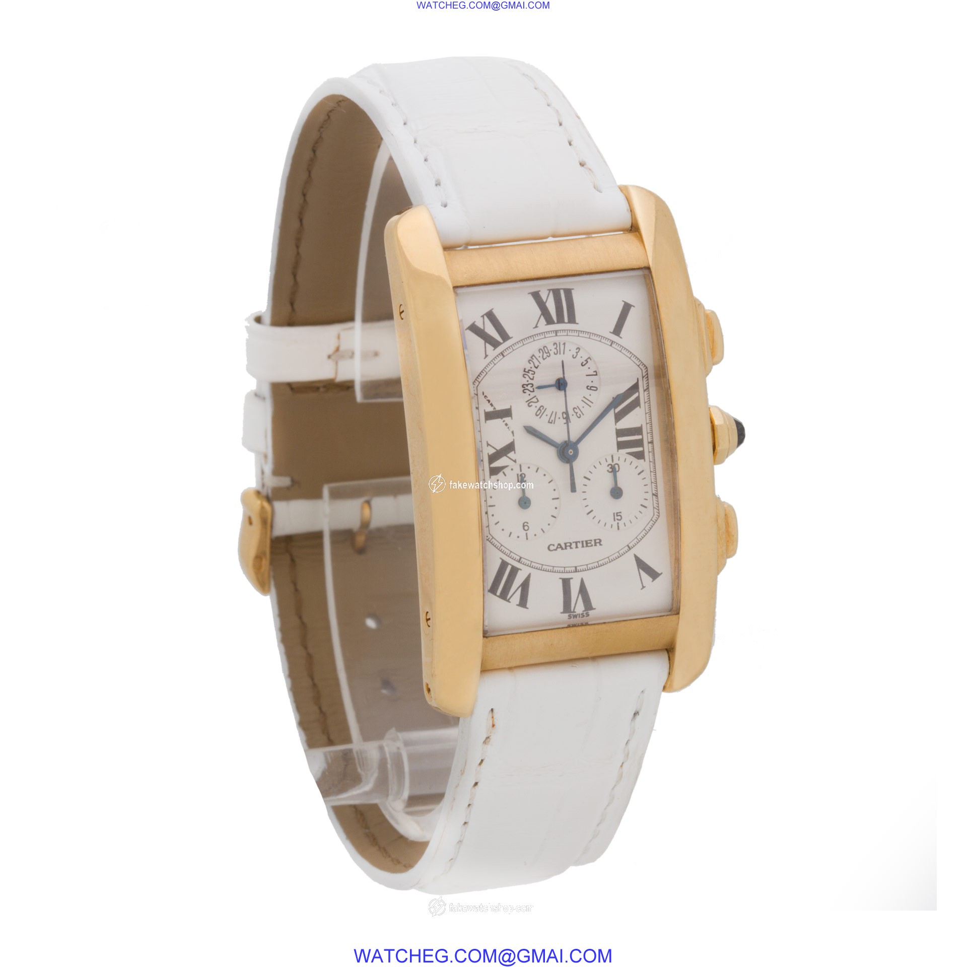 Cartier 1730 Tank Americaine Quartz Male 18k yellow gold 4