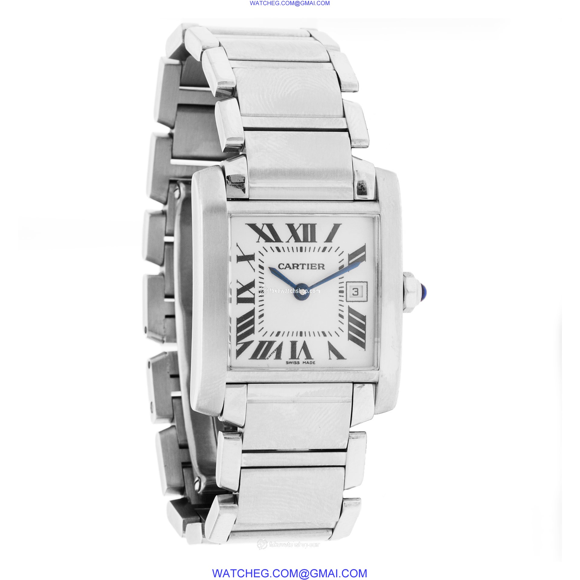 Cartier W51011Q3 Tank Francaise Quartz Unisex Stainless Steel 4