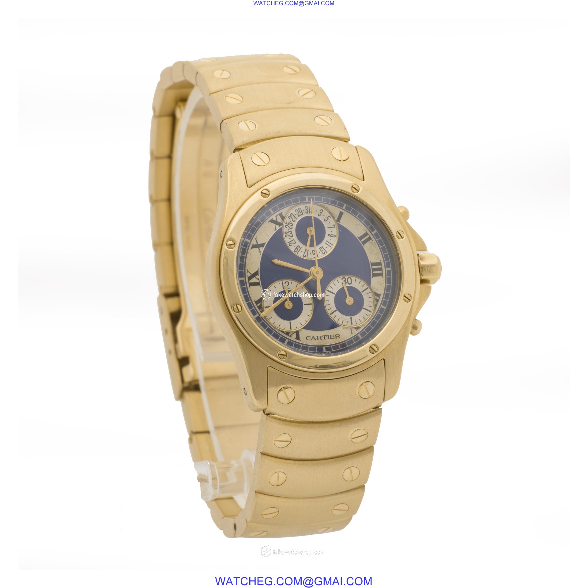 Cartier C4322 Santos Quartz Unisex 18k yellow gold 4